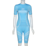 Printed sports fitness short suit