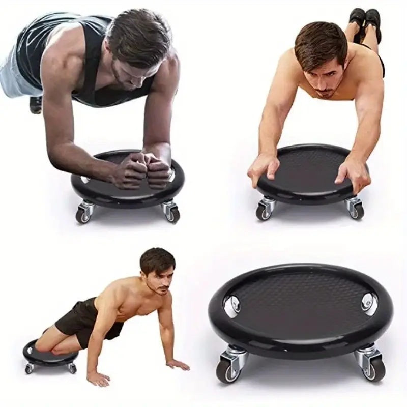 1pc Premium Core Strength Abdominal Roller - 4-Wheel Gliding Disc, Durable PVC, Ideal For Home Gym Fitness