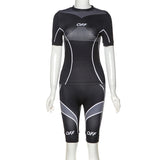 Printed sports fitness short suit