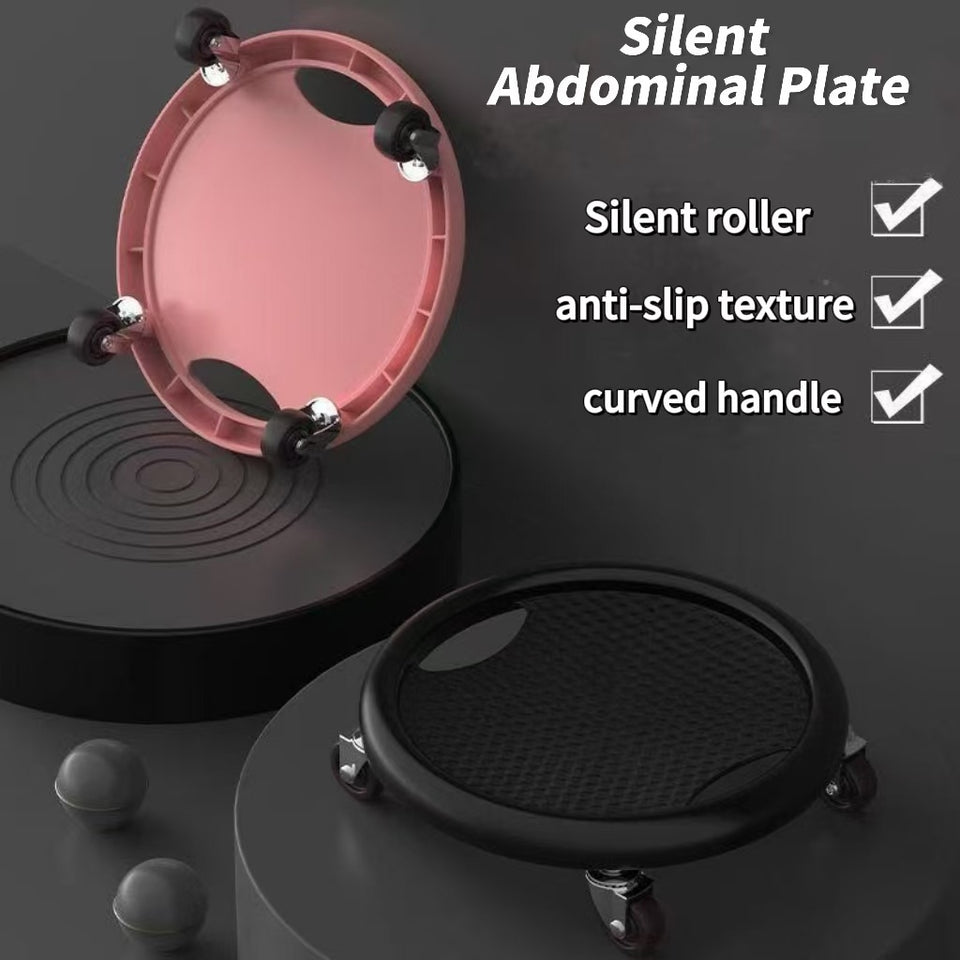1pc Premium Core Strength Abdominal Roller - 4-Wheel Gliding Disc, Durable PVC, Ideal For Home Gym Fitness