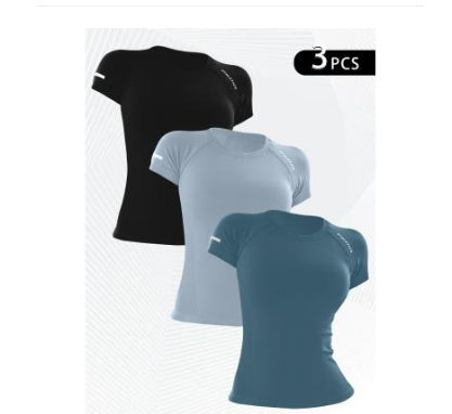 Fitness Short Sleeve Elastic Running Yoga Clothes For Women